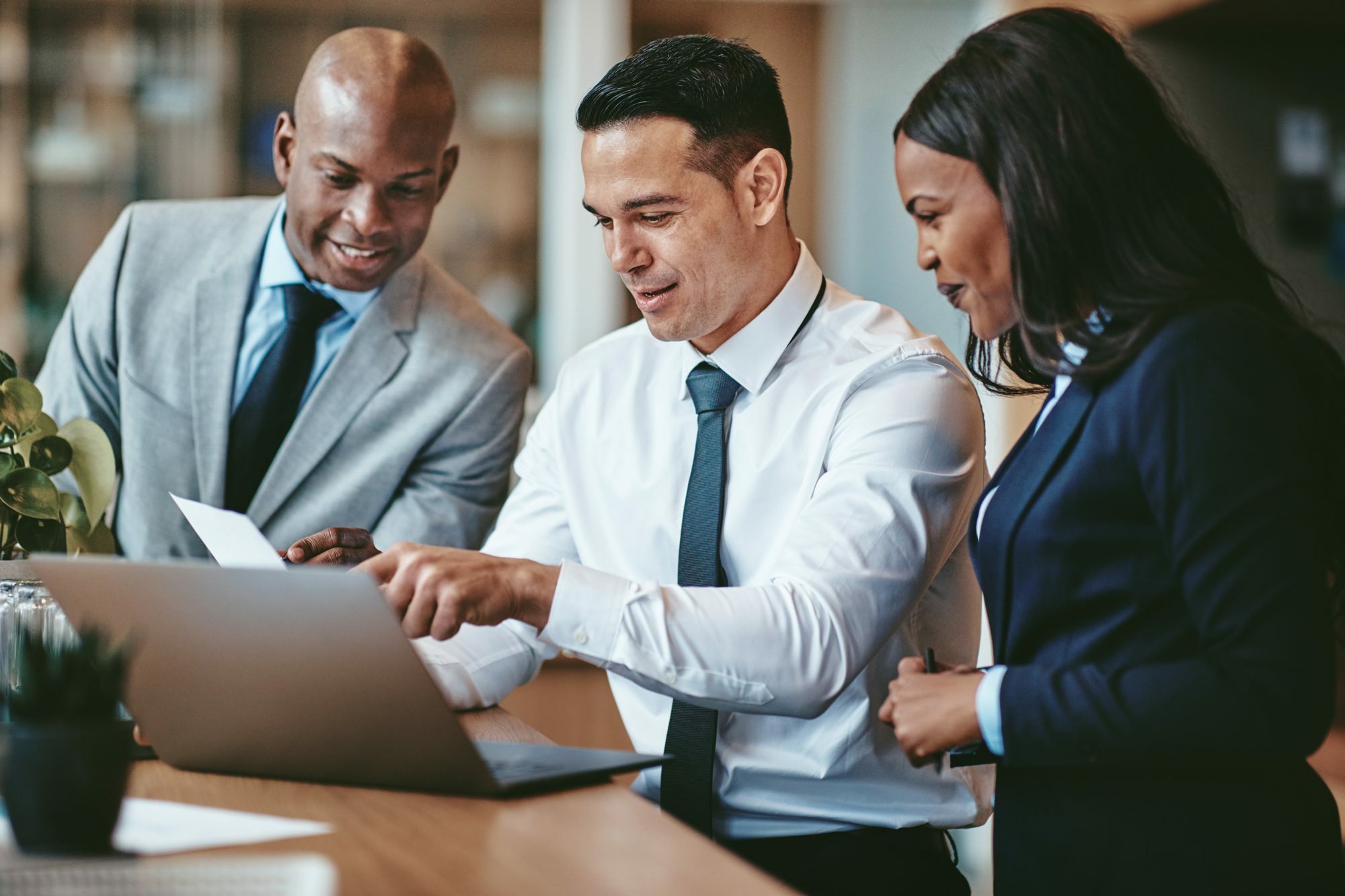 Diverse group of smiling businesspeople